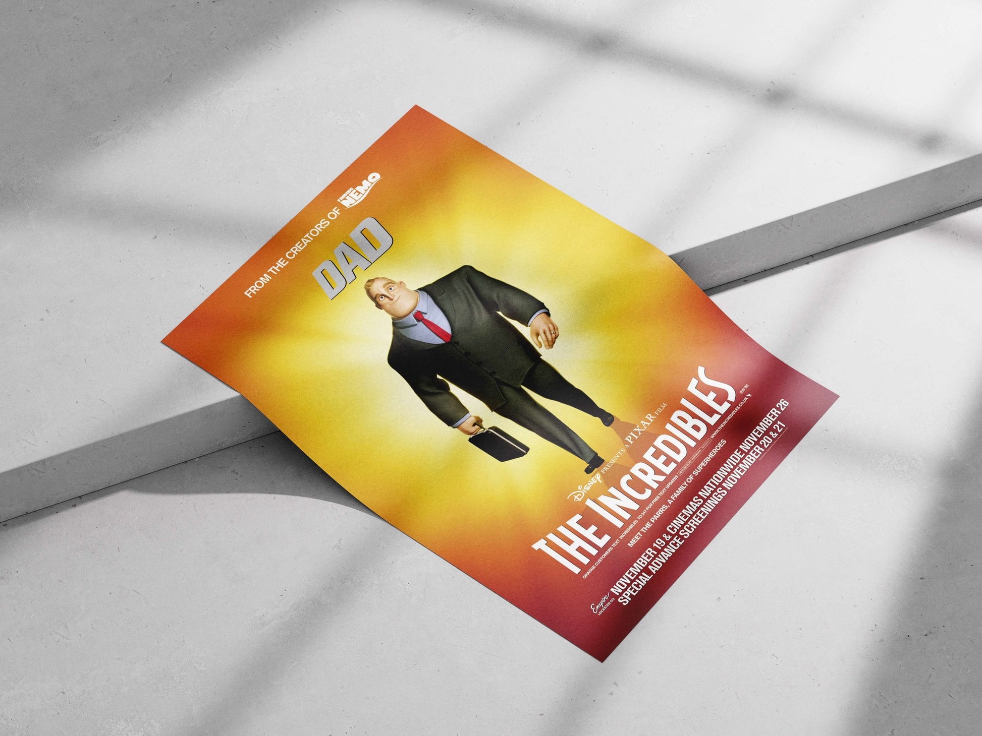 Mr. Parr (from The Incredibles) Main Subject: Mr. Parr (from The Incredibles) Matte poster print — Superhero wall art India