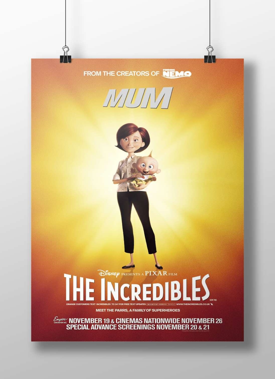 The Incredibles (film) Main Subject: The Incredibles (film) Matte BoizzBoard rigid print — Hollywood wall art India |