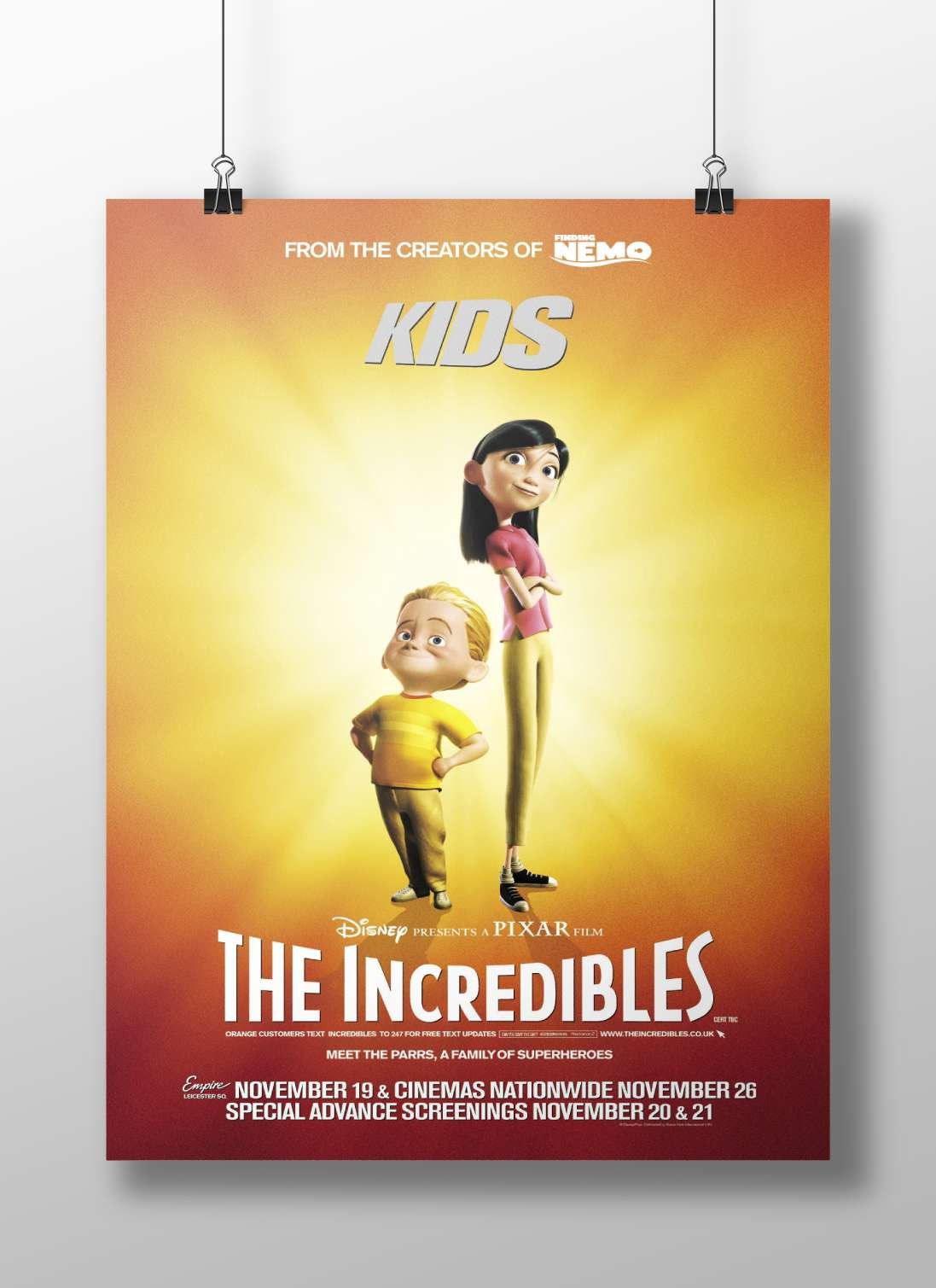 The Incredibles (Disney/Pixar film, franchise involving the Parr family) Main Subject: The Incredibles (Disney/Pixar film,