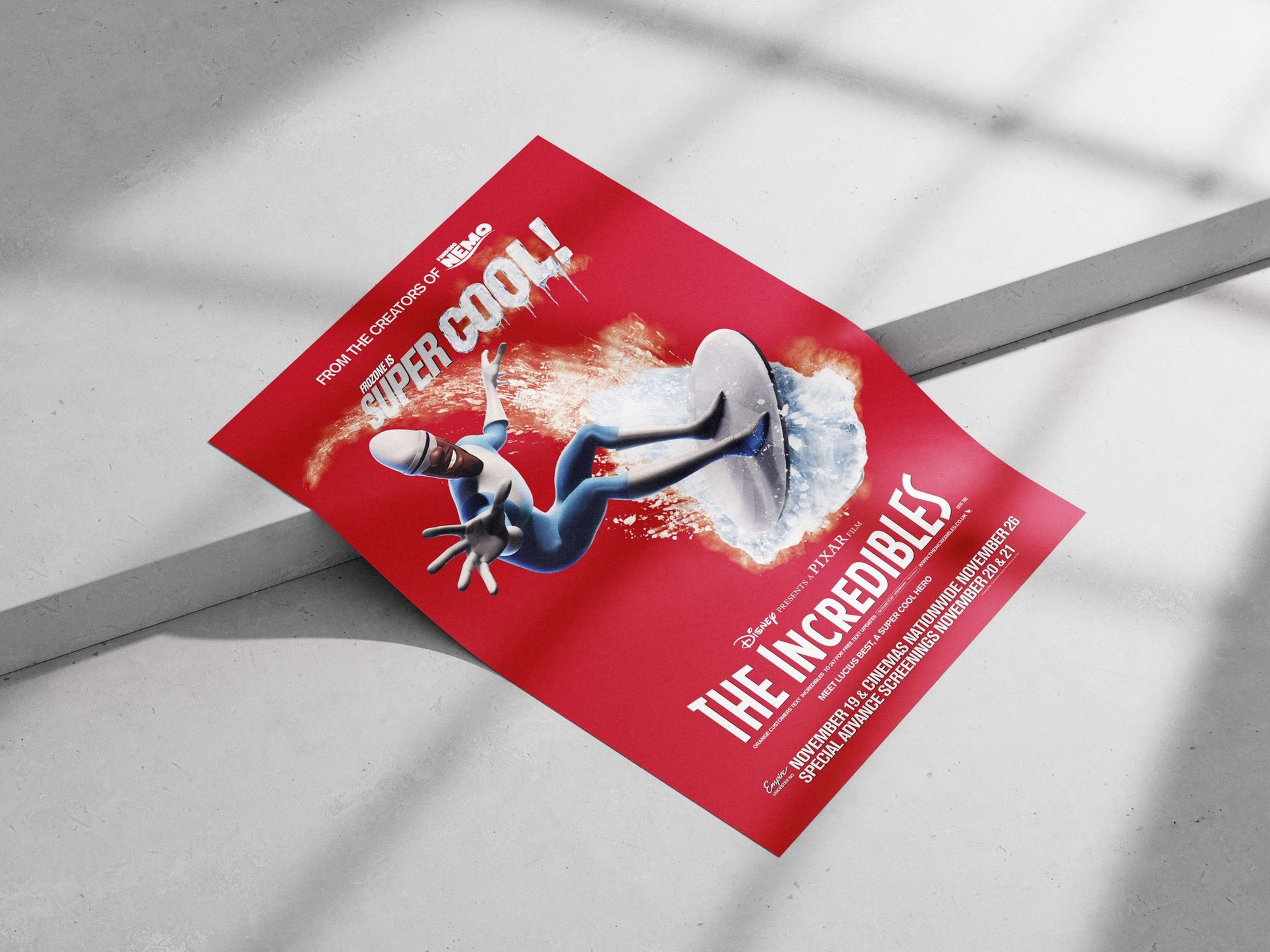 Lucius Best from The Incredibles Main Subject: Lucius Best from The Incredibles Matte poster print — Superhero wall art