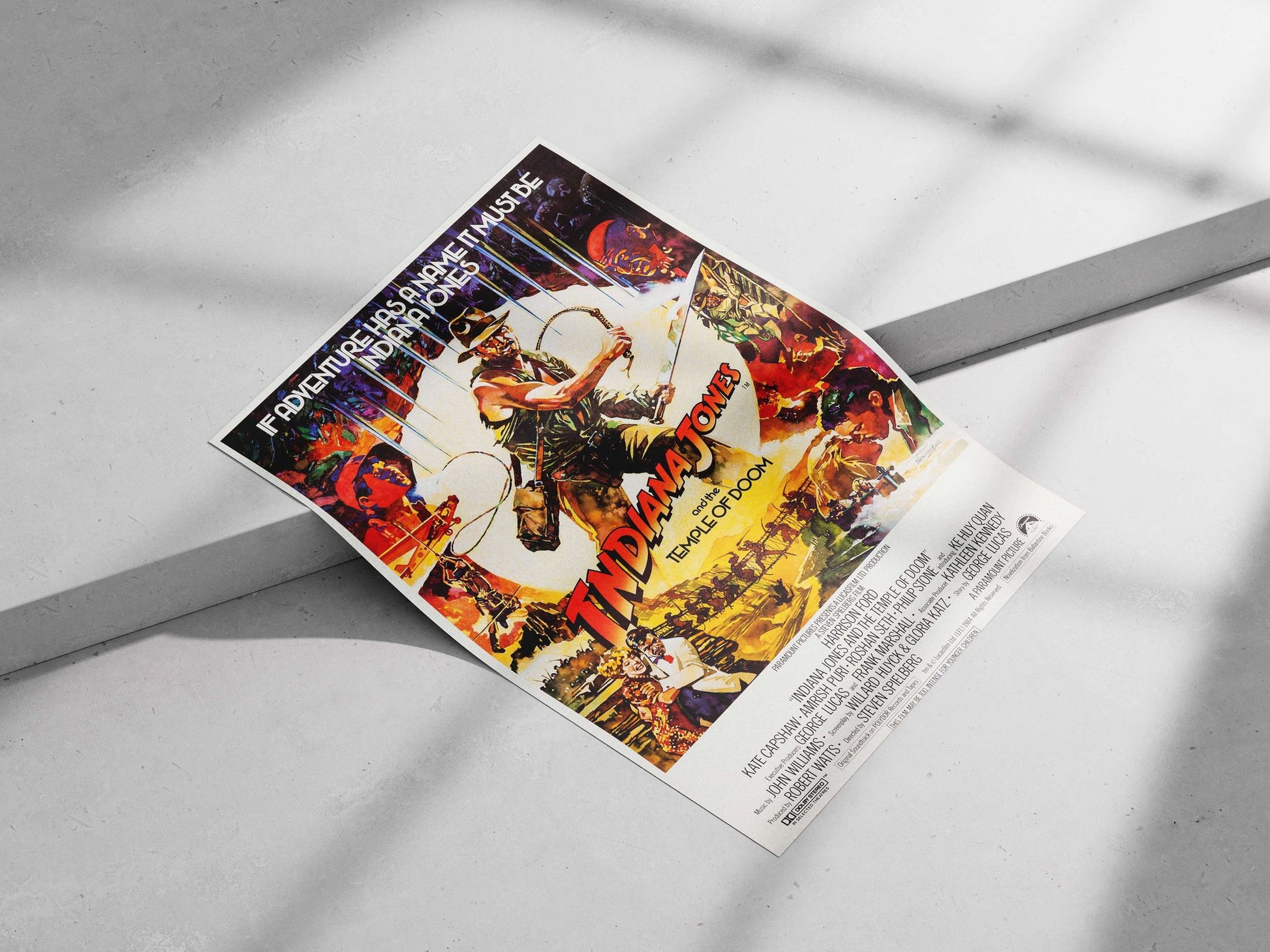 Indiana Jones and the Temple of Doom Main Subject: Indiana Jones and the Temple of Doom Matte poster print — Hollywood wall