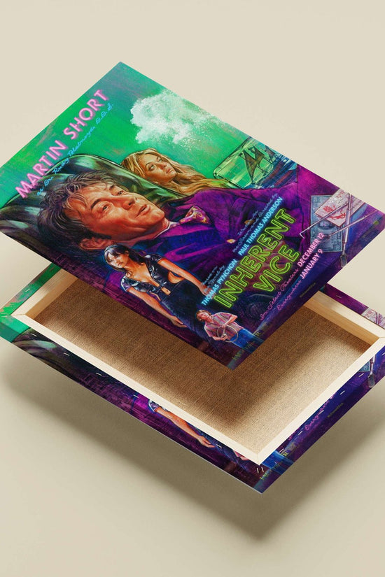 The movie poster for "Inherent Vice" (2014), based on Thomas Pynchon's novel, starring Martin Short as Dr. Rudy Blatnoyd.