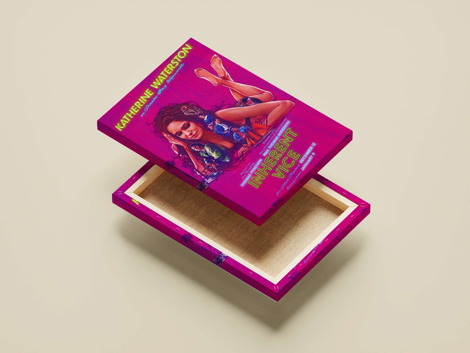 The film poster for "Inherent Vice" starring Katherine Waterston as Shasta Jay Hepworth. Main Subject: The film poster for