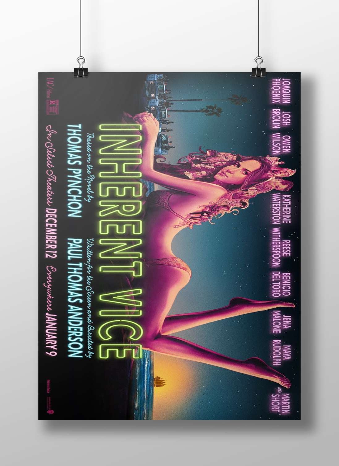 The film "Inherent Vice" based on Thomas Pynchon's novel, directed by Paul Thomas Anderson. Main Subject: The film "Inherent