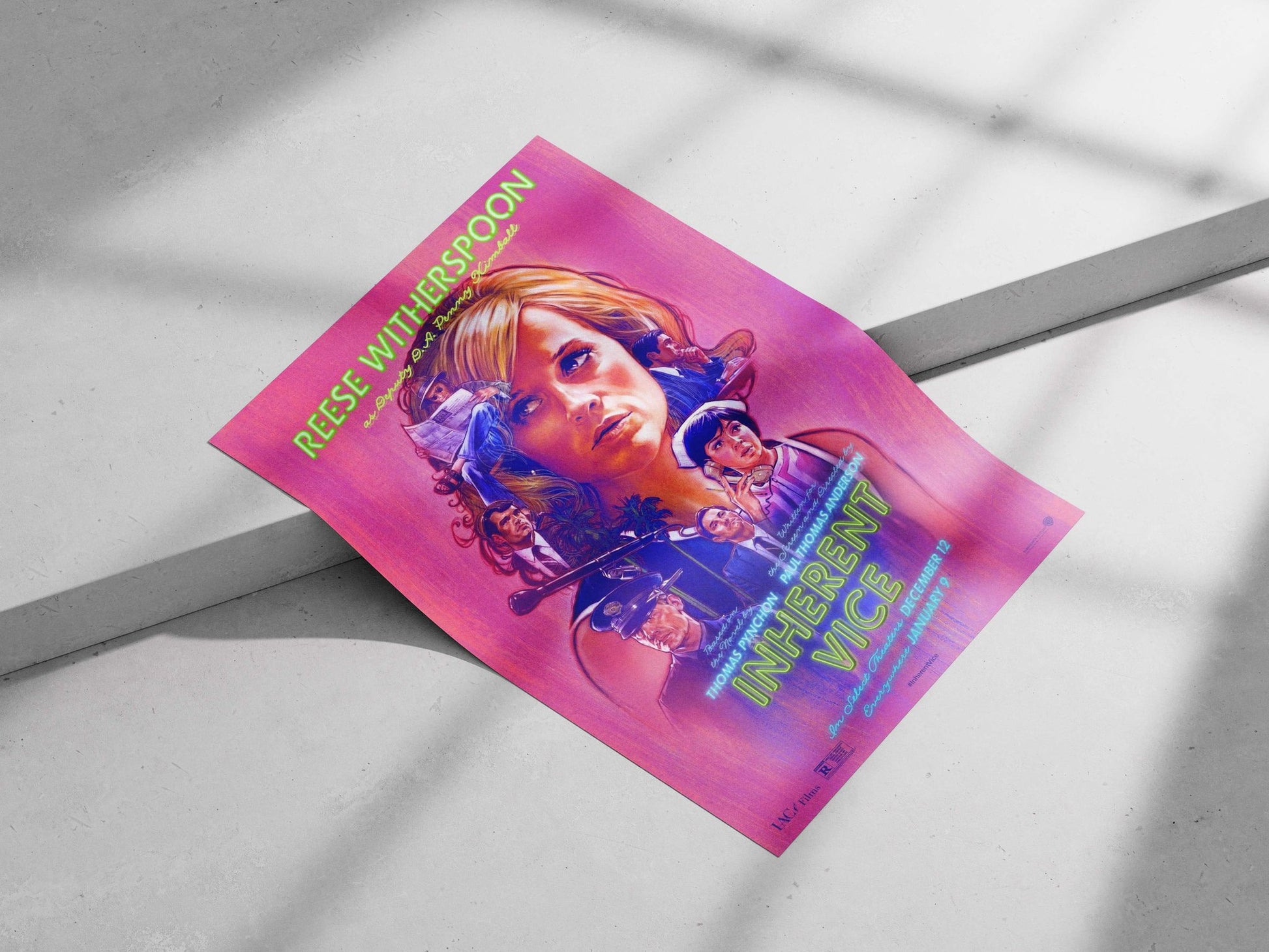 The film "Inherent Vice" (2014) starring Reese Witherspoon as Deputy D.A. Penny Kimball. Main Subject: The film "Inherent