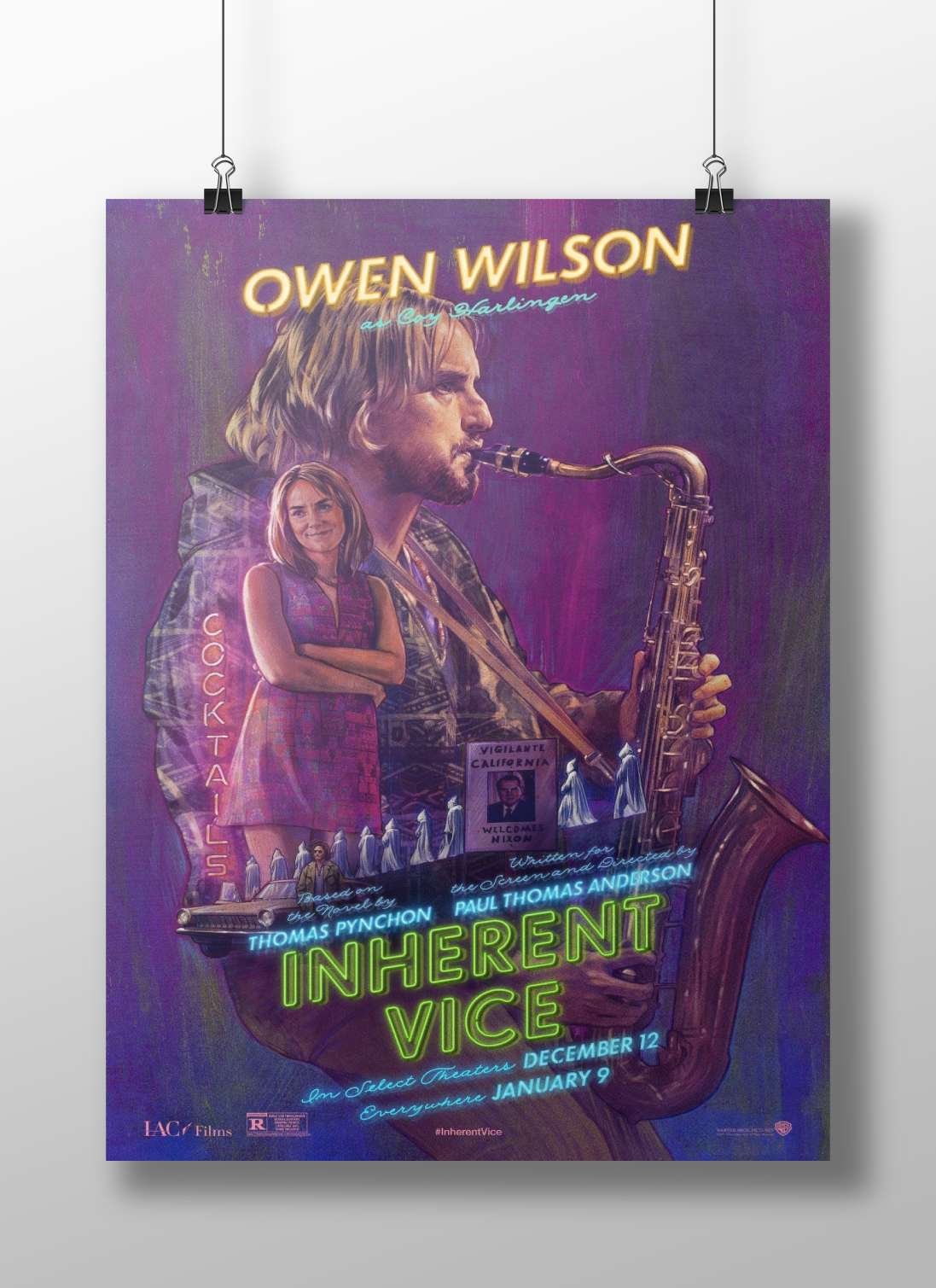 "Inherent Vice" (2014 film, starring Owen Wilson as Coy Harlingen) Main Subject: "Inherent Vice" (2014 film, starring Owen