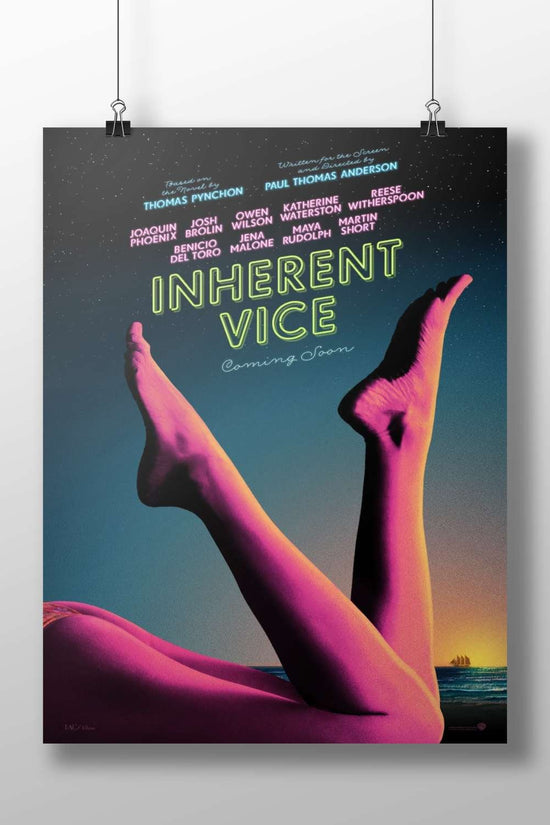 Inherent Vice movie poster by Paul Thomas Anderson (based on Thomas Pynchon's novel) Main Subject: Inherent Vice movie