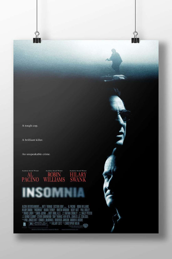 The film "Insomnia" (2002) starring Al Pacino, Robin Williams, and Hilary Swank Main Subject: The film "Insomnia" (2002)