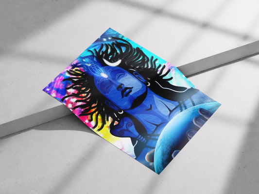 Lord Shiva Meditation Poster – Spiritual Wall Art for Yoga & Home Decor