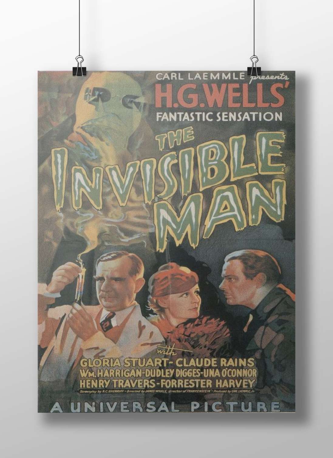 The Invisible Man (1933 film) Main Subject: The Invisible Man (1933 film) Matte BoizzBoard rigid print — Bollywood wall art