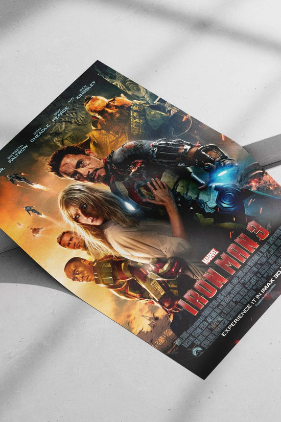 The cast of Marvel's Iron Man 3 (Robert Downey Jr., Gwyneth Paltrow, Don Cheadle, Guy Pearce, Ben Kingsley) Main Subject: