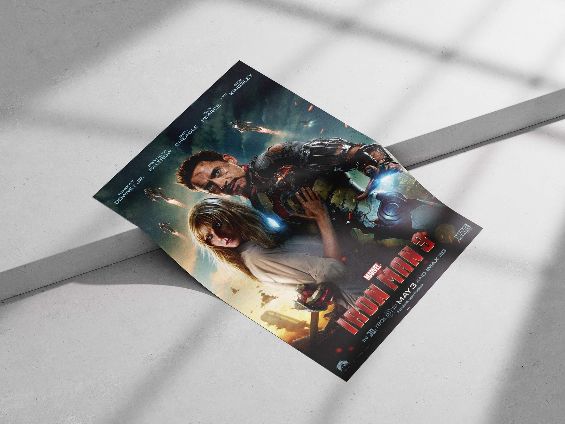 Robert Downey Jr. (as Tony Stark/Iron Man) and Gwyneth Paltrow (as Pepper Potts) from Marvel's Iron Man 3 franchise. Main
