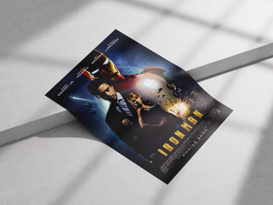 The 2008 film "Iron Man" starring Robert Downey Jr. as Tony Stark, Terrence Howard as James Rhodes, Jeff Bridges as Howard