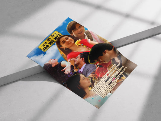 "Jab We Met Bollywood Poster – Aesthetic Hindi Movie Wall Art for Bedroom or Film Lover’s Decor"