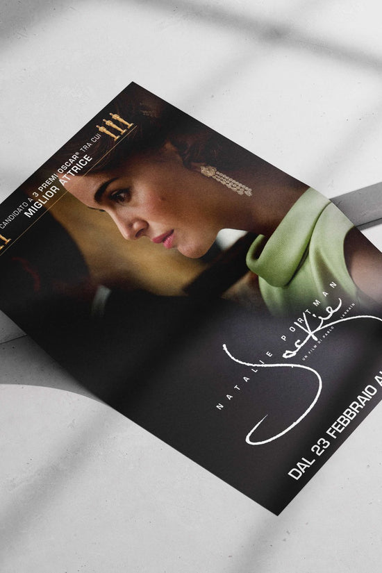Natalie Portman in the film "Jackie" Main Subject: Natalie Portman in the film "Jackie" Matte poster print — Hollywood wall