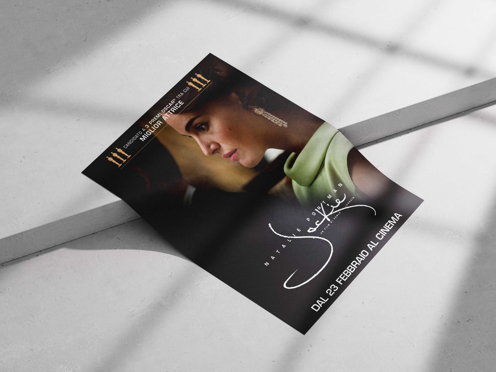 Natalie Portman in the film "Jackie" Main Subject: Natalie Portman in the film "Jackie" Matte poster print — Hollywood wall