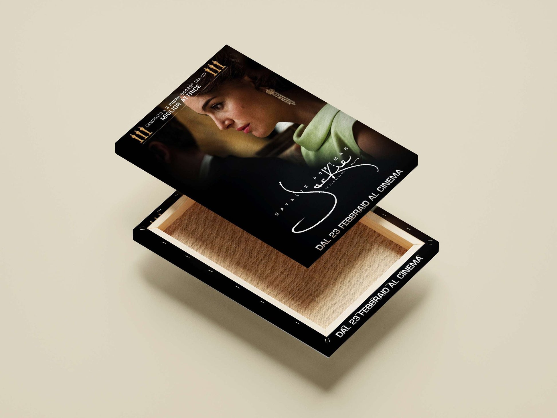 Natalie Portman in the film "Jackie" Main Subject: Natalie Portman in the film "Jackie" Canvas wall art — Hollywood wall art