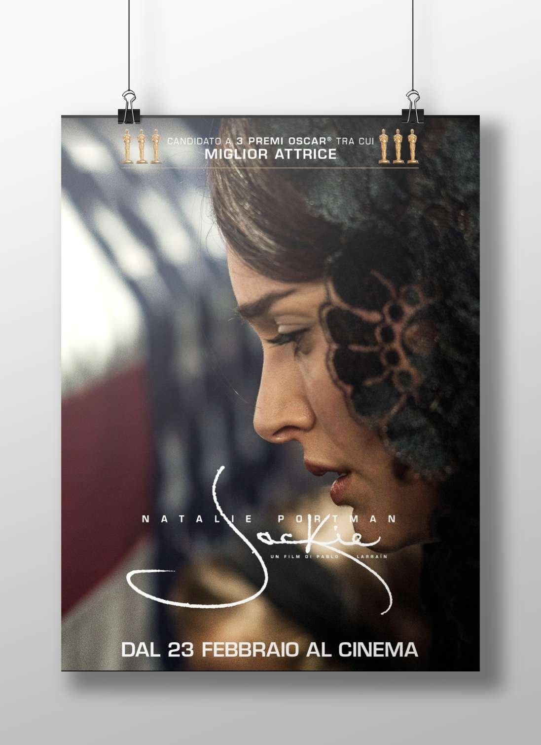 The film "Jackie" starring Natalie Portman. Main Subject: The film "Jackie" starring Natalie Portman. Matte BoizzBoard rigid