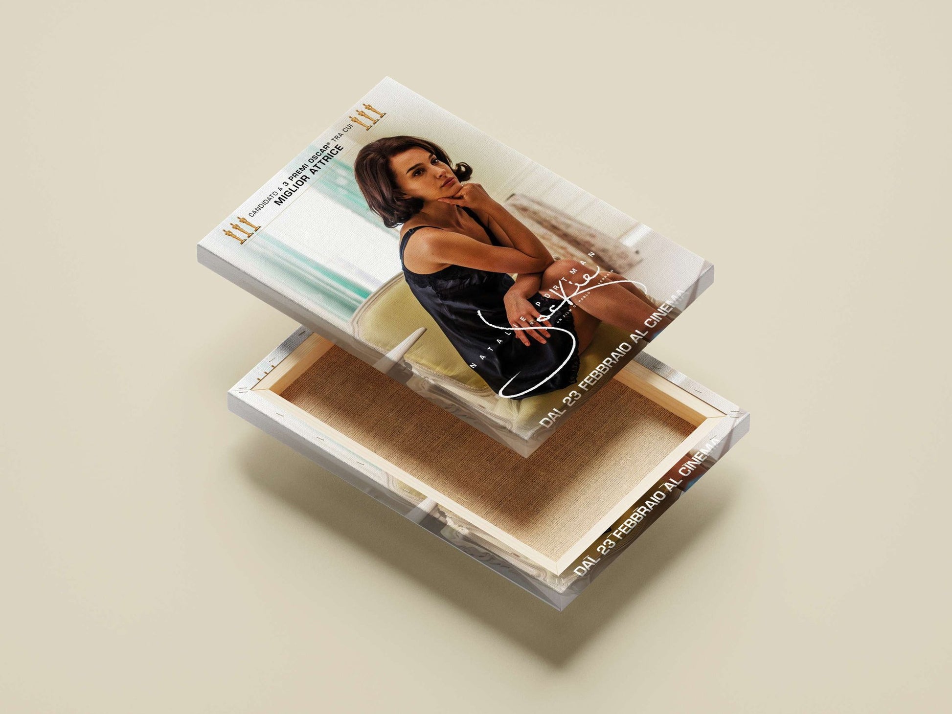 Natalie Portman in the film "Jackie" Main Subject: Natalie Portman in the film "Jackie" Canvas wall art — Hollywood wall art