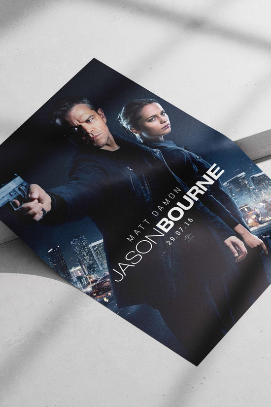 Jason Bourne franchise and Matt Damon Main Subject: Jason Bourne franchise and Matt Damon Matte poster print — Hollywood