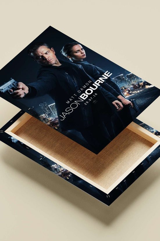 Jason Bourne franchise and Matt Damon Main Subject: Jason Bourne franchise and Matt Damon Canvas wall art — Hollywood wall
