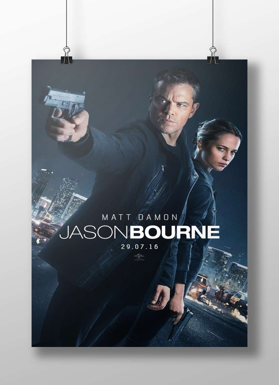 Jason Bourne franchise and Matt Damon Main Subject: Jason Bourne franchise and Matt Damon Matte BoizzBoard rigid print —