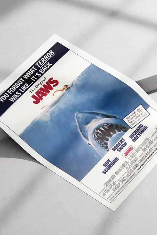 The Original Jaws (1975 film) movie poster Main Subject: The Original Jaws (1975 film) movie poster Matte poster print —