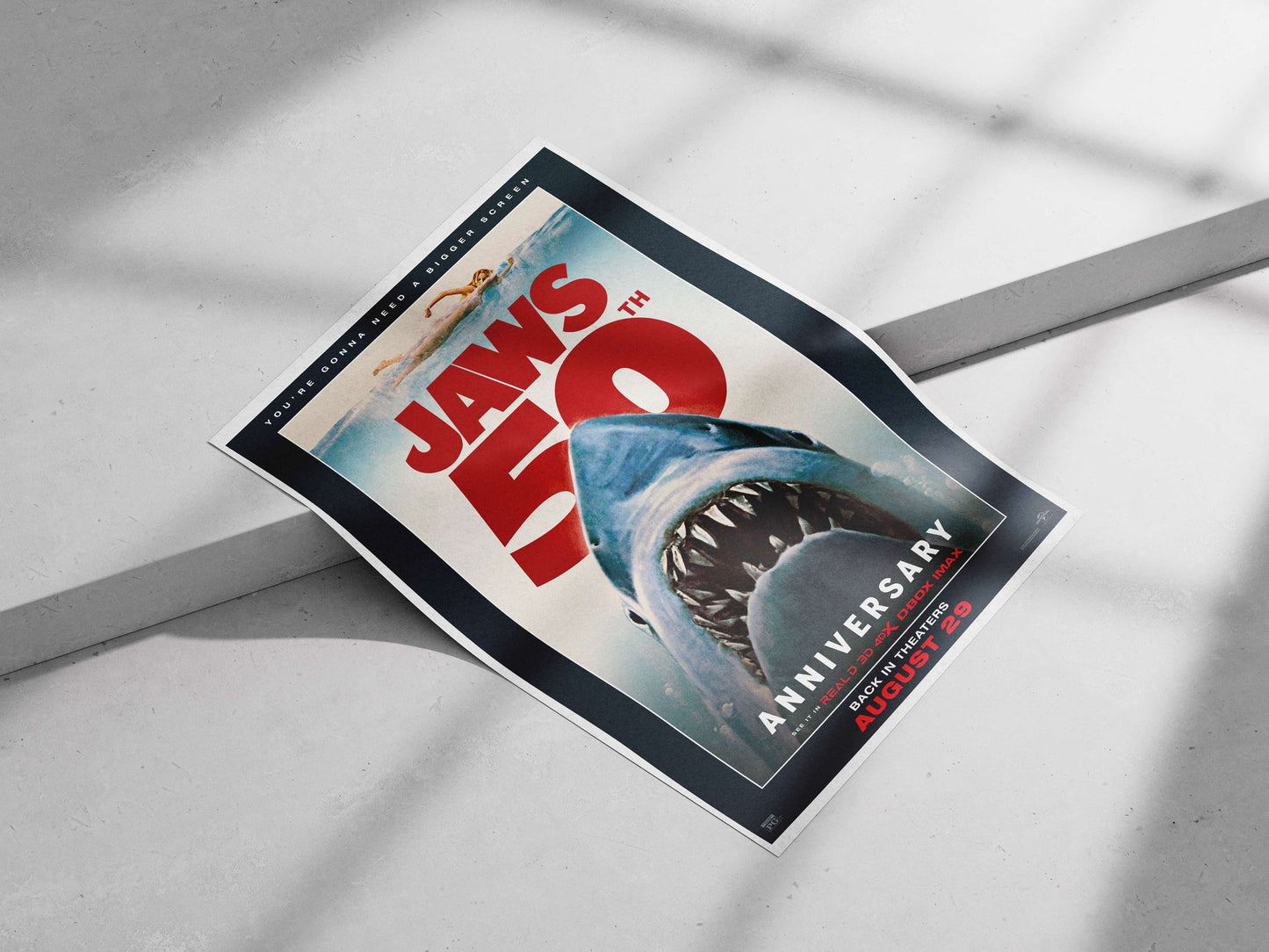 JAWS franchise (50th anniversary) Main Subject: JAWS franchise (50th anniversary) Matte poster print — Bollywood wall art