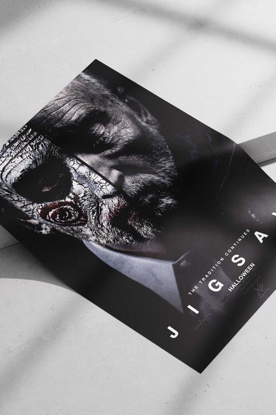 The Jigsaw franchise character from the horror series. Main Subject: The Jigsaw franchise character from the horror series.