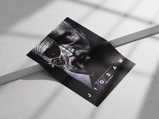 The Jigsaw franchise character from the horror series. Main Subject: The Jigsaw franchise character from the horror series.