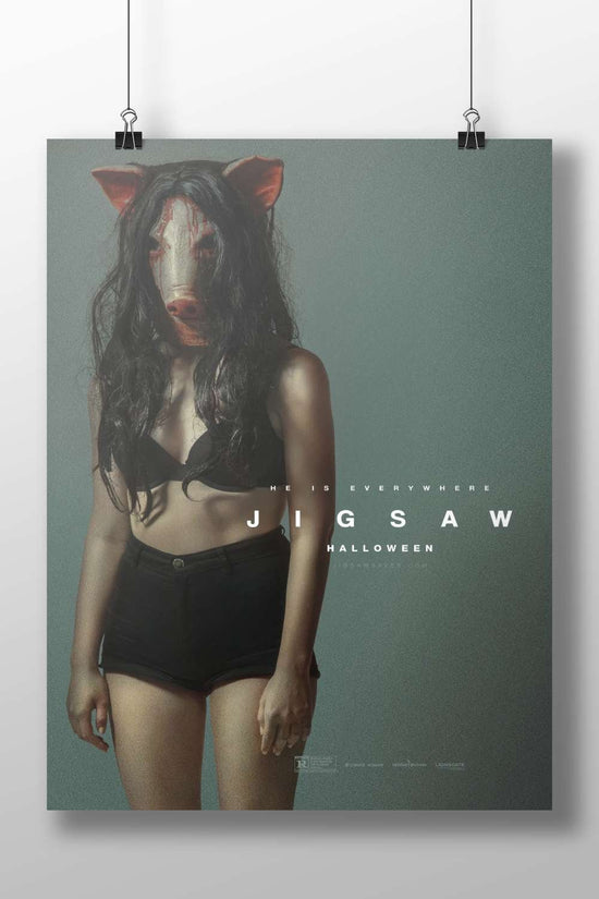 Jigsaw franchise character (Saw series, Halloween-themed promotion) Main Subject: Jigsaw franchise character (Saw series,