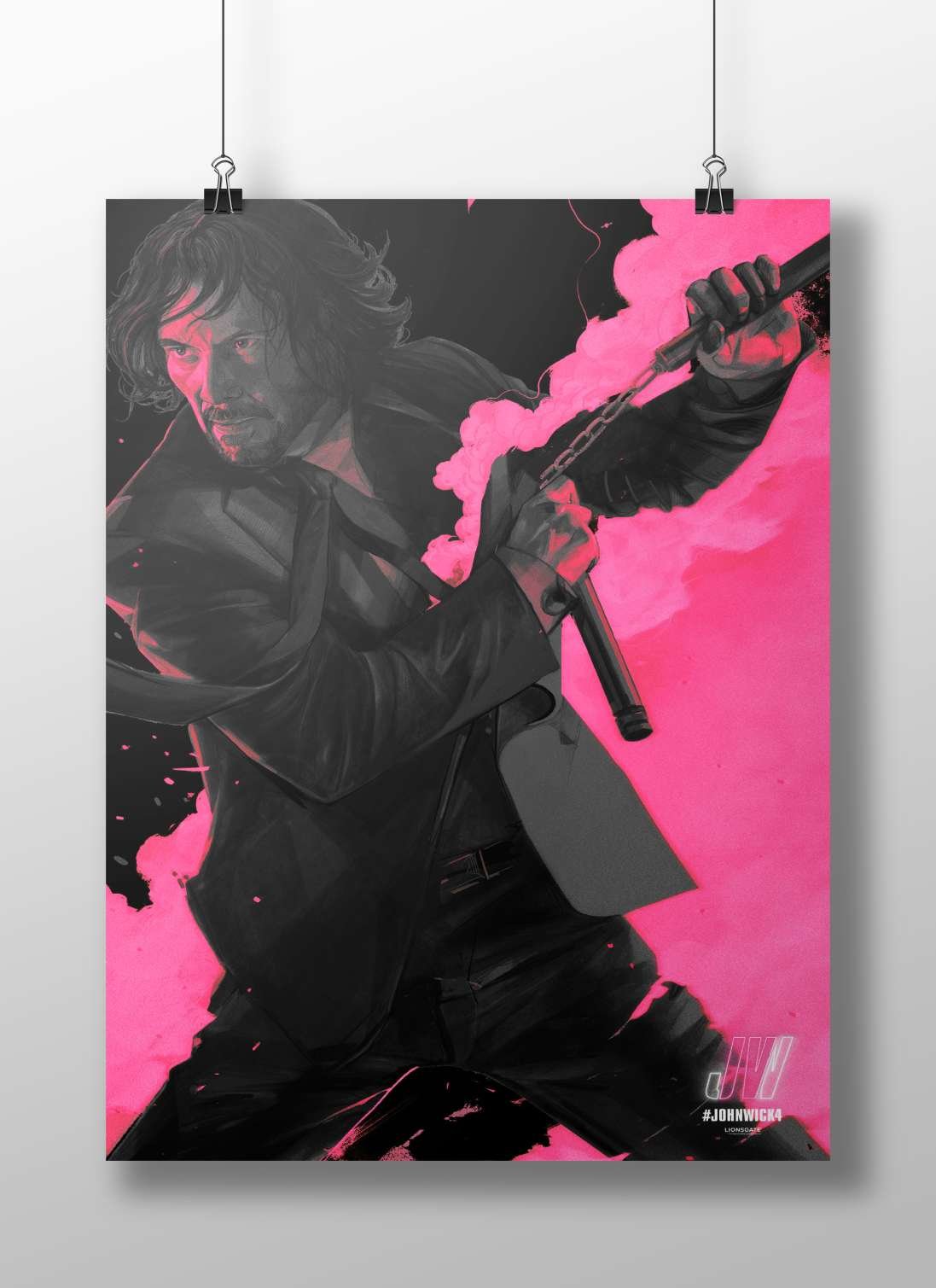 John Wick (from the John Wick franchise) Main Subject: John Wick (from the John Wick franchise) Matte BoizzBoard rigid print