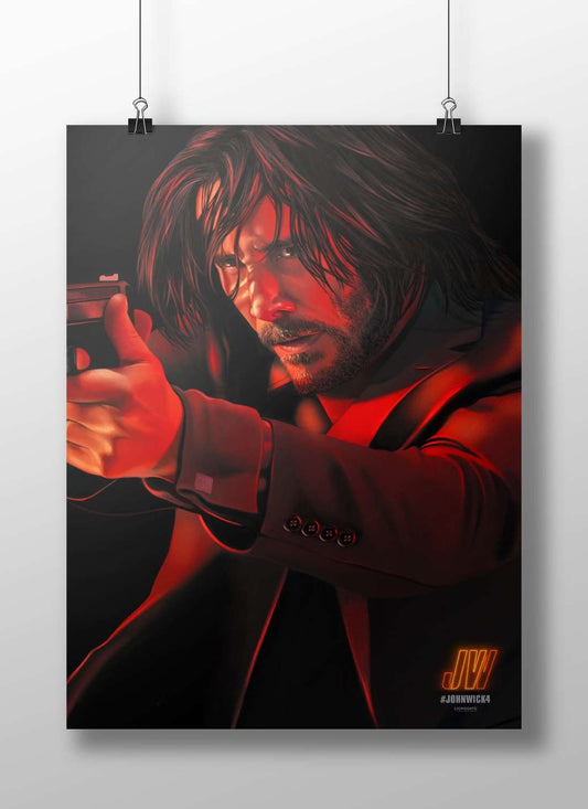 John Wick (from the John Wick franchise) Main Subject: John Wick (from the John Wick franchise) Matte BoizzBoard rigid print