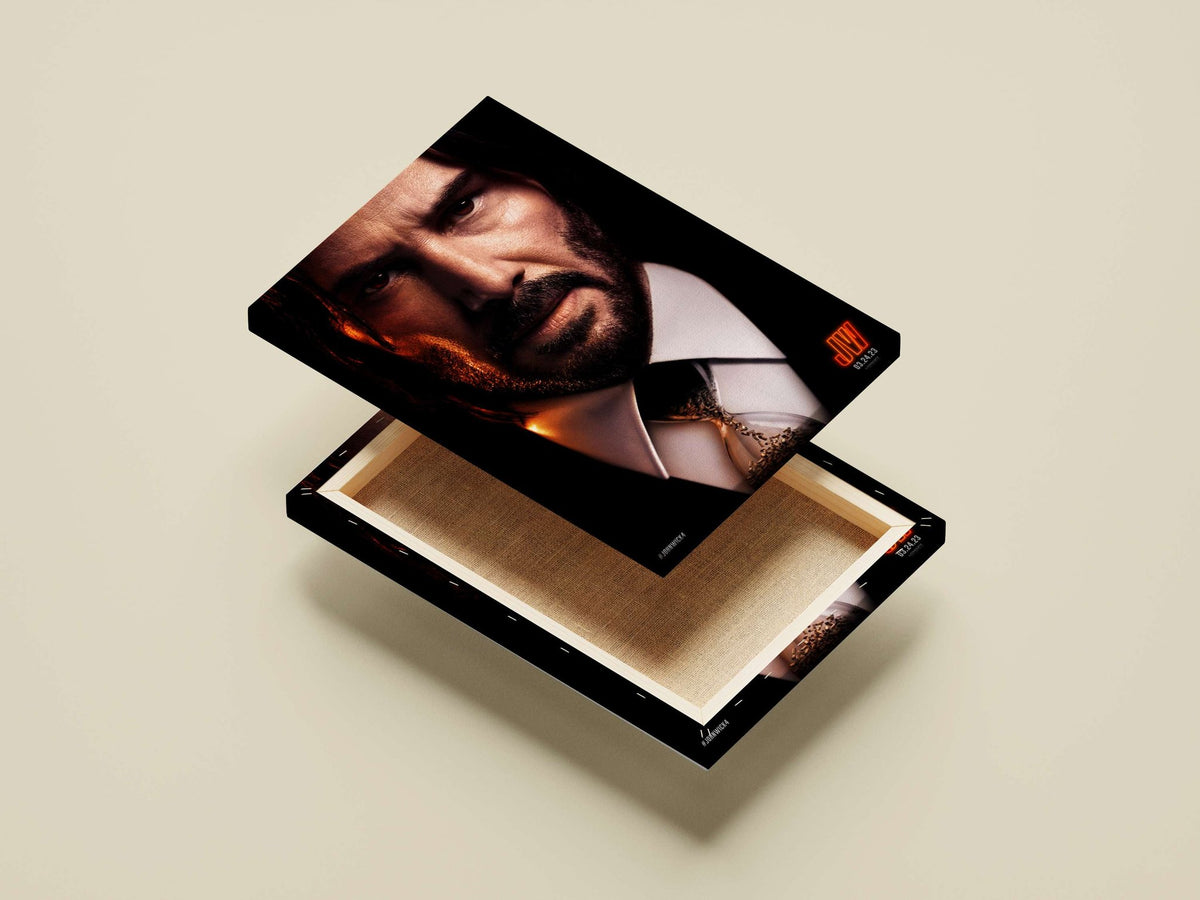 Keanu Reeves as John Wick (John Wick franchise) Main Subject: Keanu Reeves as John Wick (John Wick franchise) Canvas wall