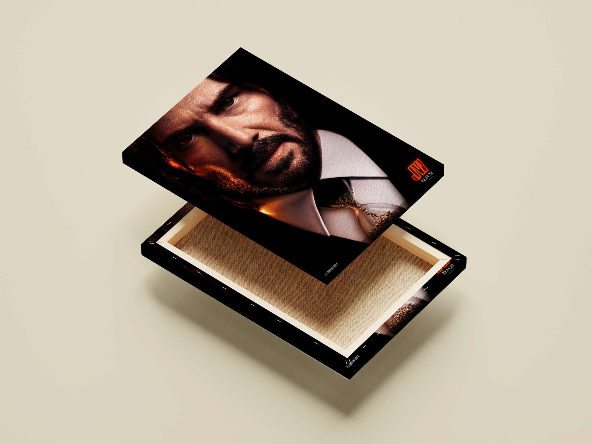 Keanu Reeves as John Wick (John Wick franchise) Main Subject: Keanu Reeves as John Wick (John Wick franchise) Canvas wall
