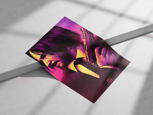 John Wick from the John Wick franchise (specifically John Wick 3) Main Subject: John Wick from the John Wick franchise