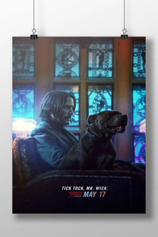 John Wick (character) and his dog from the John Wick franchise. Main Subject: John Wick (character) and his dog from the