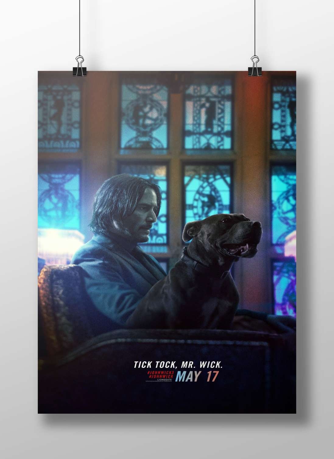 John Wick (character) and his dog from the John Wick franchise. Main Subject: John Wick (character) and his dog from the