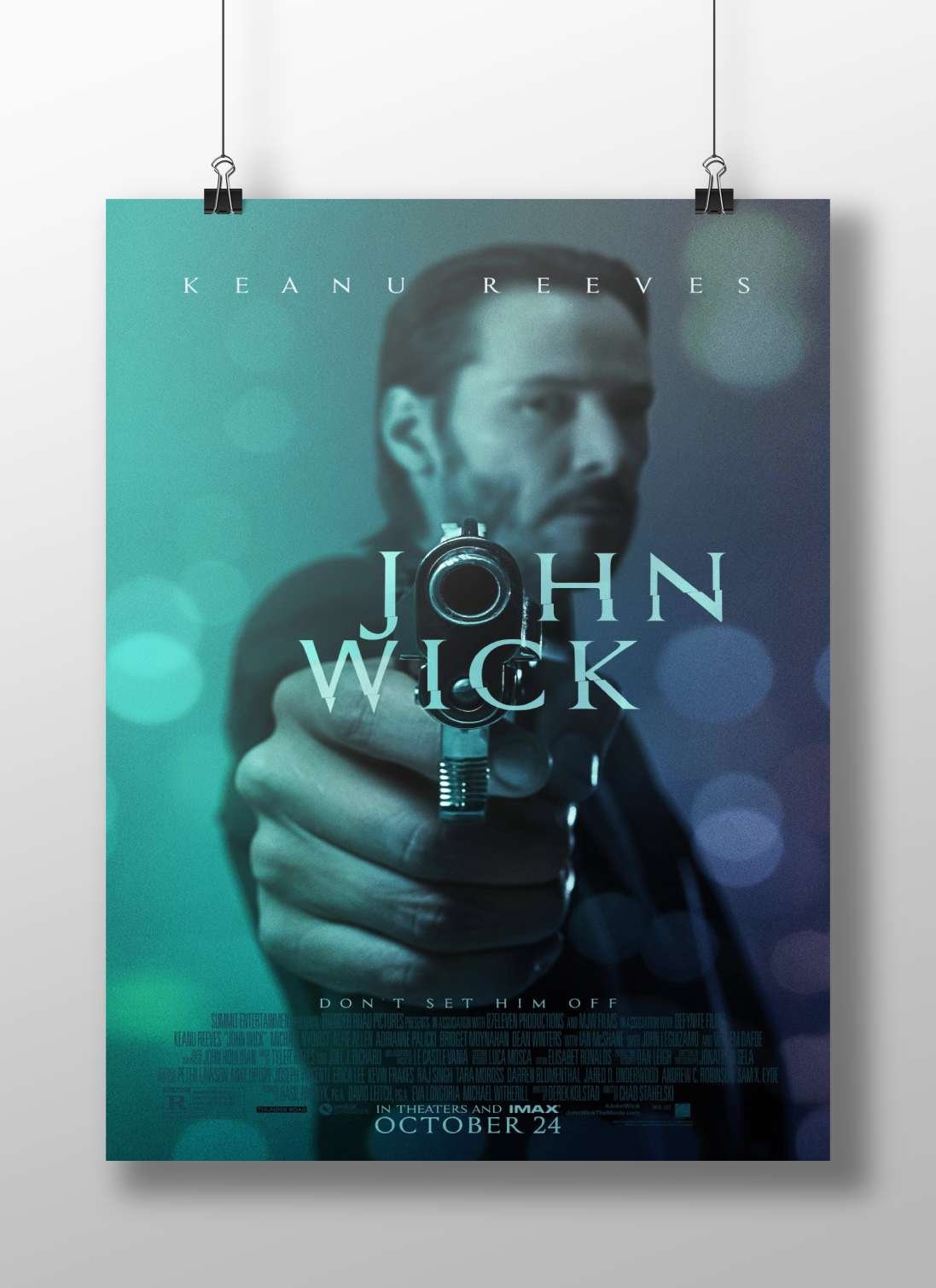 The "John Wick" film franchise. Main Subject: The "John Wick" film franchise. Matte BoizzBoard rigid print — Hollywood wall