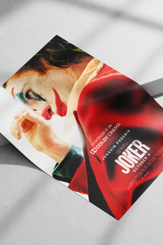Joaquin Phoenix portraying the Joker (2019 film) Main Subject: Joaquin Phoenix portraying the Joker (2019 film) Matte poster