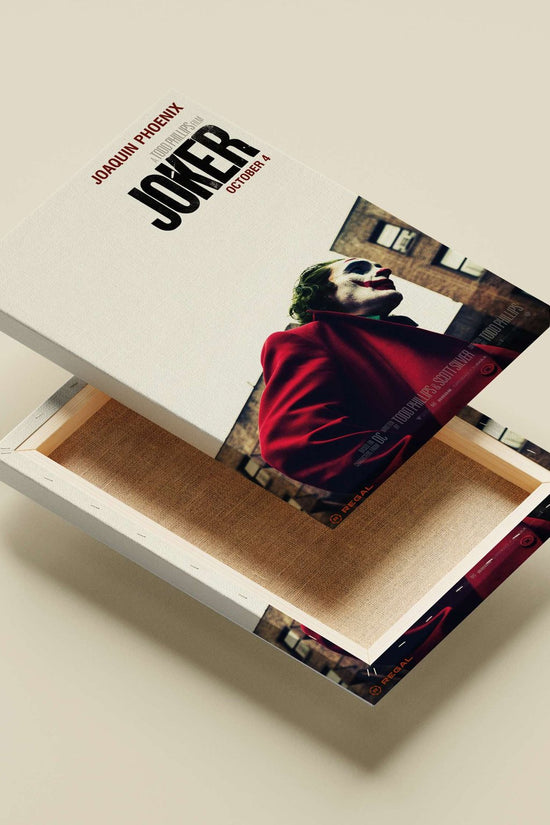 Joaquin Phoenix as Joker (DC Comics character) Main Subject: Joaquin Phoenix as Joker (DC Comics character) Canvas wall art
