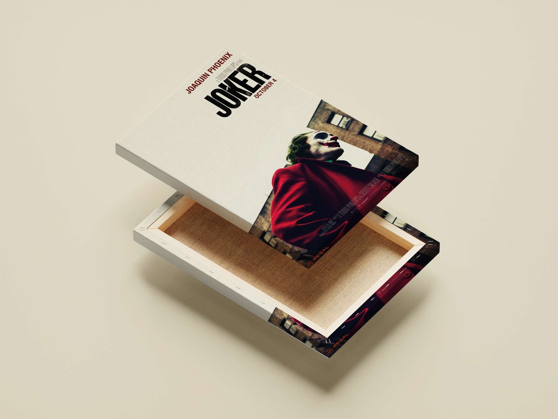 Joaquin Phoenix as Joker (DC Comics character) Main Subject: Joaquin Phoenix as Joker (DC Comics character) Canvas wall art