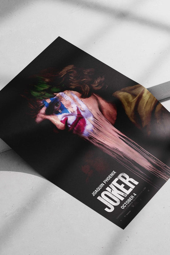 Joaquin Phoenix as the Joker (DC Comics) Main Subject: Joaquin Phoenix as the Joker (DC Comics) Matte poster print —