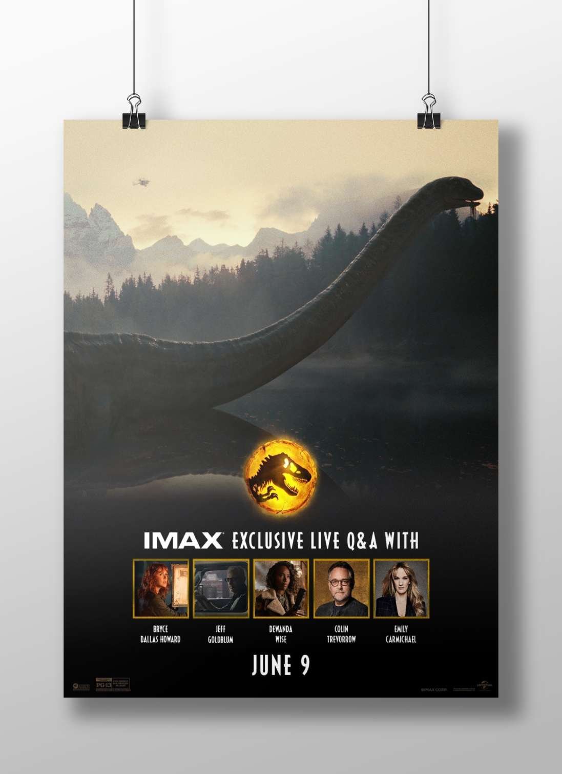 The IMAX-exclusive live Q&A event for the Jurassic World franchise with Bryce Dallas Howard, Jeff Goldblum, Dewanda Wise,