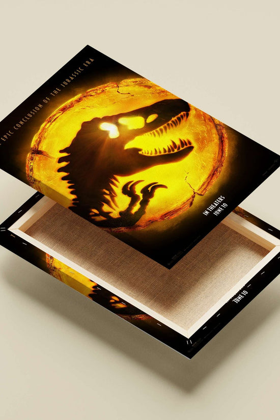 Tyrannosaurus rex from the Jurassic Park franchise Main Subject: Tyrannosaurus rex from the Jurassic Park franchise Canvas