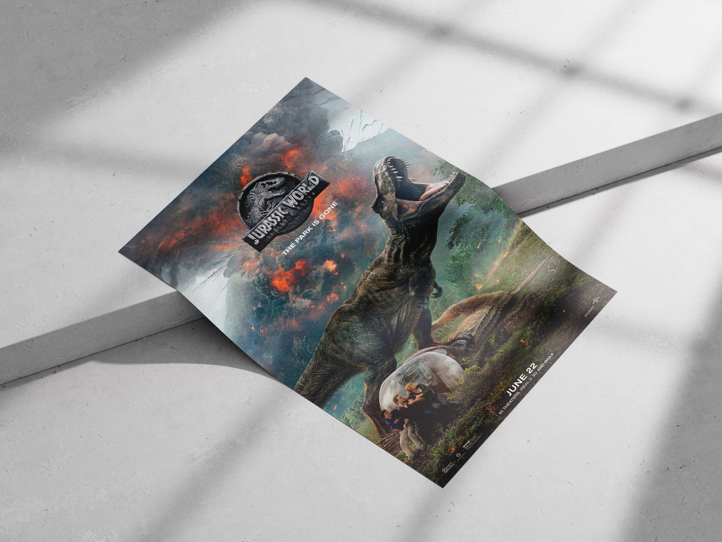 Jurassic World: Fallen Kingdom Main Subject: Jurassic World: Fallen Kingdom Matte poster print — Bollywood wall art India |