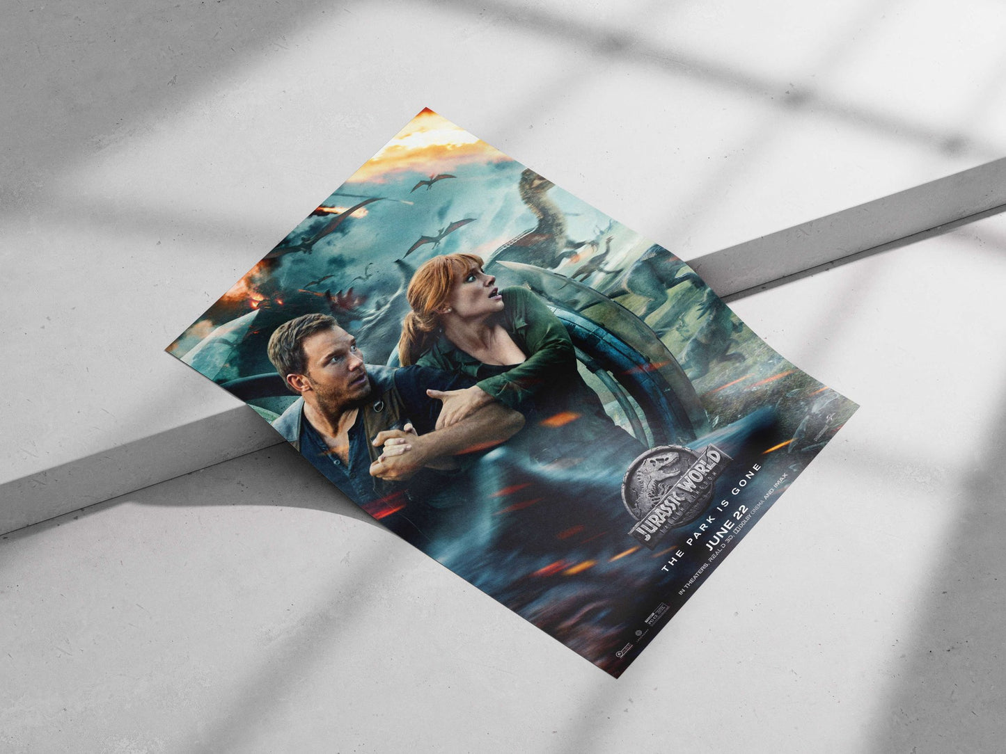 Jurassic World: Fallen Kingdom (film) Main Subject: Jurassic World: Fallen Kingdom (film) Matte poster print — Bollywood