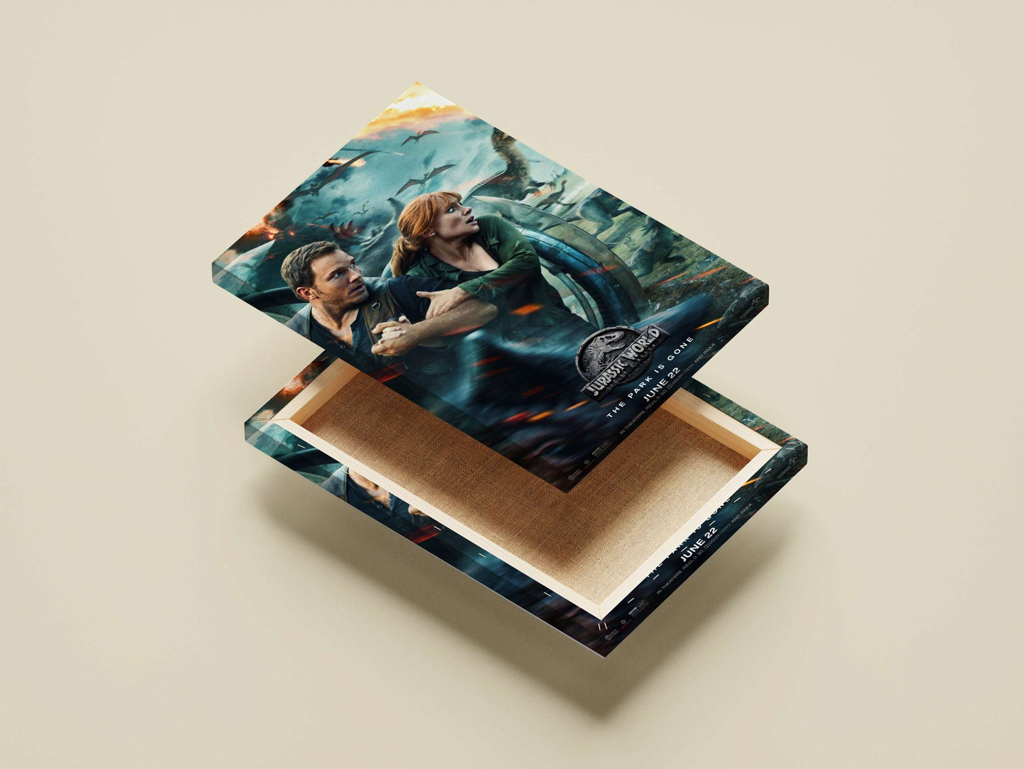 Jurassic World: Fallen Kingdom (film) Main Subject: Jurassic World: Fallen Kingdom (film) Canvas wall art — Bollywood wall