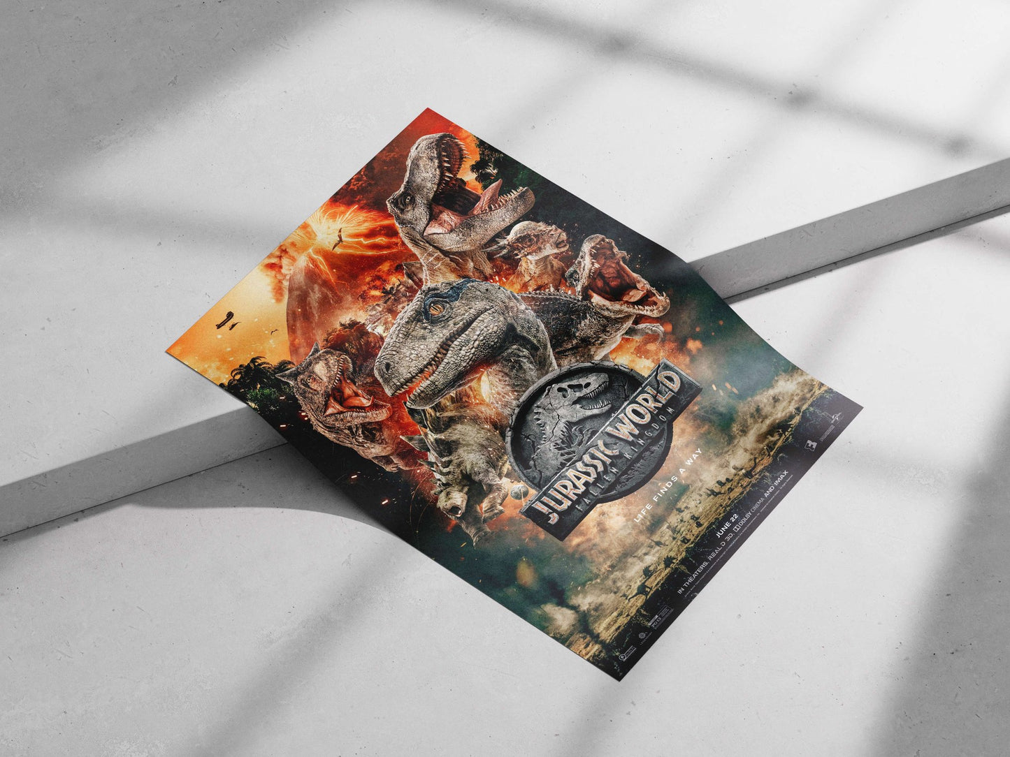Jurassic World: Fallen Kingdom Main Subject: Jurassic World: Fallen Kingdom Matte poster print — Bollywood wall art India |