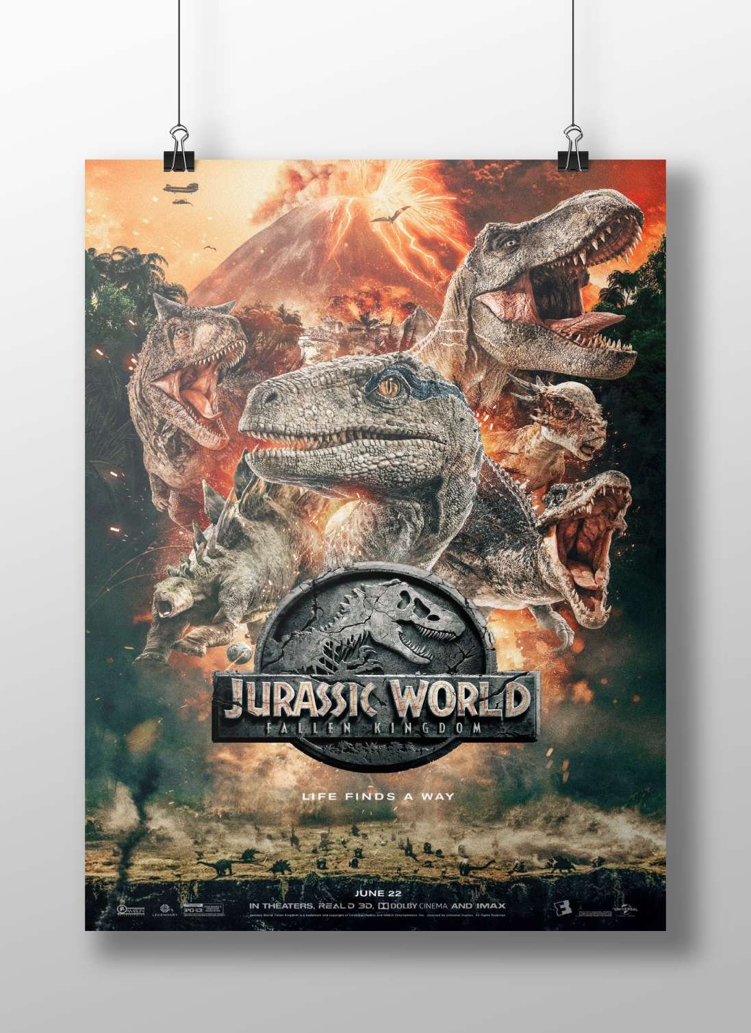 Jurassic World: Fallen Kingdom Main Subject: Jurassic World: Fallen Kingdom Matte BoizzBoard rigid print — Bollywood wall